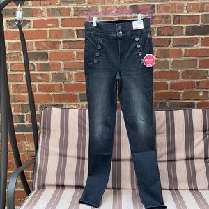 Black super high rise jeans